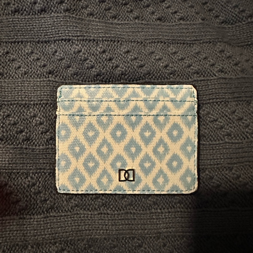 Blue and White Patterned Card Holder